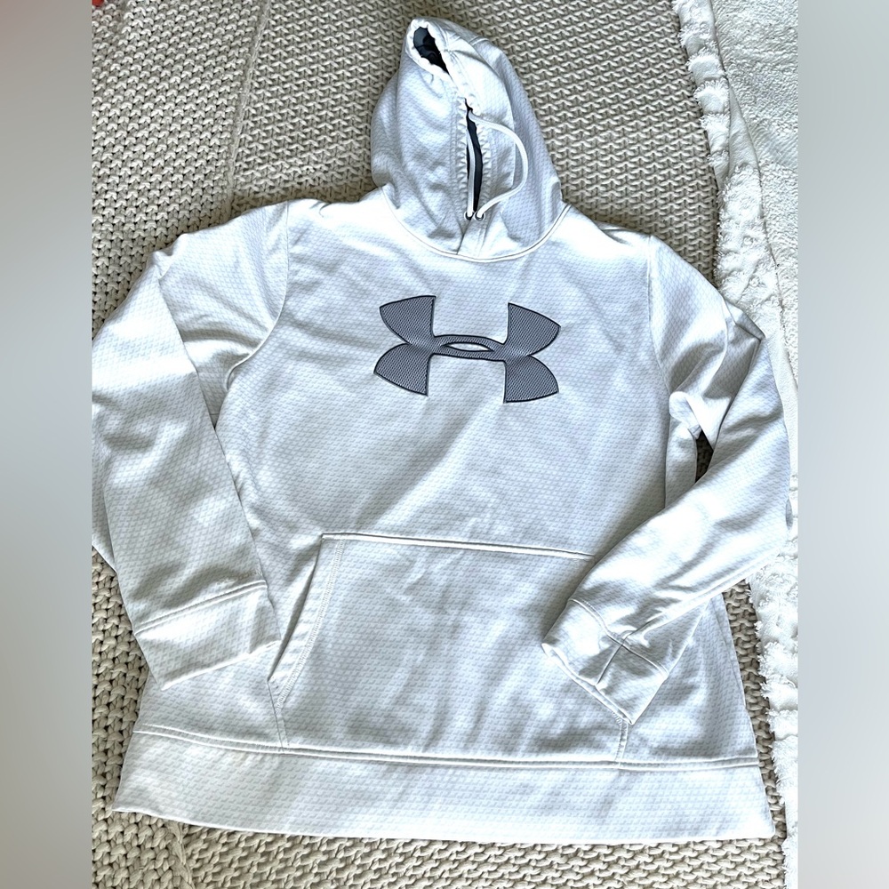 NWOT UNDER ARMOUR XL WHITE PULLOVER HOODIE MENS